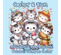 Color & Fun: Pawsome Professions! Kawaii Cats to Color