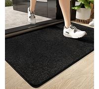 Color G Zerbino 50 x 80 cm, Lavabile in Lavatrice Zerbino Ingresso Antiscivolo, Assorbente Tappeto Ingresso Interno per Ingresso Interno, Soggiorno, Bagno, Animali e Cani (Nero)