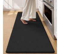 COLOR&GEOMETRY 10mm Più largo Tappeto da Cucina Antifatica - 60x150cm, Nero | Impermeabile, Antiolio e Antiscivolo, Imbottitura Morbida in Memory Foam, Tappeto runner per Zona Lavello e Piano Cottura
