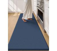 COLOR&GEOMETRY 10mm Più largo Tappeto da Cucina Antifatica - 60x220cm, Blu | Impermeabile, Antiolio e Antiscivolo, Imbottitura Morbida in Memory Foam, Tappeto runner per Zona Lavello e Piano Cottura