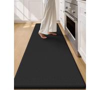 COLOR&GEOMETRY 10mm Più largo Tappeto da Cucina Antifatica - 60x220cm, Nero | Impermeabile, Antiolio e Antiscivolo, Imbottitura Morbida in Memory Foam, Tappeto runner per Zona Lavello e Piano Cottura