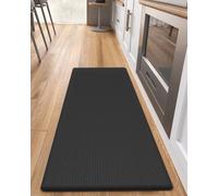 COLOR&GEOMETRY 10mm Tappeto da Cucina Antifatica - 44x150cm, Nero | Impermeabile, Antiolio e Antiscivolo, Imbottitura Morbida in Memory Foam, Tappeto runner per Zona Lavello e Piano Cottura
