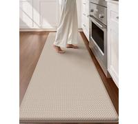COLOR&GEOMETRY 10mm Tappeto da Cucina Antifatica-Runner più largo antiscivolo 60x240cm, Impermeabile e Antiolio, Imbottitura Morbida in Memory Foam, Ideale per Zona Lavello, Piano Cottura, Beige