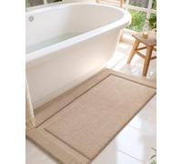 COLOR&GEOMETRY Grande tappetino da bagno extra morbido, antiscivolo, assorbe l'acqua, ad asciugatura rapida, per bagno e vasca, 61 x 110 cm, beige