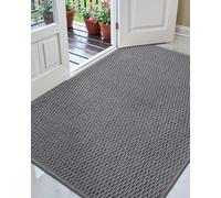 COLOR&GEOMETRY Zerbino super assorbente per interni 60x90 cm, zerbino antiscivolo per porta d'ingresso che trattiene lo sporco, morbido zerbino per ingressi con profilo ribassato per interni, Grigio