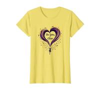 Color Guard Mom - She Spins, I Cheer - Supporto Cuore Maglietta, Donna, Limone, M
