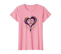 Color Guard Mom - She Spins, I Cheer - Supporto Cuore Maglietta, Donna, Rosa, M