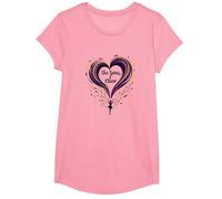 Color Guard Mom - She Spins, I Cheer - Supporto Cuore Maglietta, Ragazze, Rosa, M