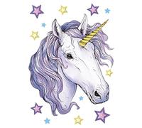 Color Iron-On Transfers, DIN A4, Unicorn: Moonlight | Fabric Motifs Decorate | Pictures Quick & Easy Iron On DIY Fabric Design Like T-Shirts & Bags with Hanger