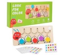 Color Matching Puzzle, Coloring Sorting Maze Board, Caterpillar Slide Puzzle, 8.82 inches Interactive Learning Toy, Fine Motor Skill Builder for Toddler, Kids, Ages 3 and Up