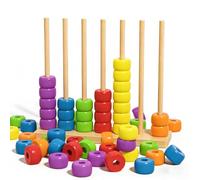 Color Matching Stacking Ring Puzzle Game, Wooden Colour Sorting Stack Challenge Game for 2 Players,Fast Challenge Ring Stack Puzzle for Family Gifts for Boys and Girls (2)
