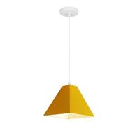 Color Metal Chandelier, Minimalist Nordic Lighting Fixture, Single Head Pendant Light in Trendy Colours, Pastoral Style Hanging Lamp for Kitchen, Bedroom, Dining Room, Restaurant(Yellow)