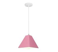 Color Metal Chandelier, Minimalist Nordic Lighting Fixture, Single Head Pendant Light in Trendy Colours, Pastoral Style Hanging Lamp for Kitchen, Bedroom, Dining Room, Restaurant(Pink)