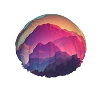 Color Mountain - Cuffia da doccia per donne e uomini, grande, riutilizzabile, a doppio strato, impermeabile, con fascia elastica, per tutte le acconciature, adatta ai viaggi