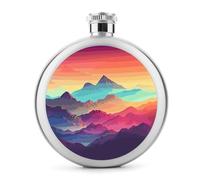 Color Mountain, fiaschetta da whisky in acciaio inox a prova di perdite, piccola fiaschetta portatile da viaggio per liquori e liquori, per feste di nozze, testimone dello sposo, regalo per damigella