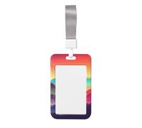Color Mountain - Porta badge con cordino verticale in plastica rigida con finestra trasparente, impermeabile, custodia protettiva per carte d'identità, per donne e uomini