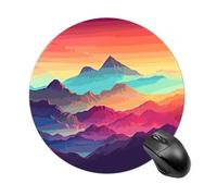 Color Mountain - Tappetino per mouse rotondo con sfumatura liscia, tappetino per mouse da gaming, ad alta densità, portatile, comodo, per scrivania, casa, ufficio, 19 x 20 cm