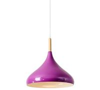 Color - Nordic Pendant Light, 1-Head Wooden Chandelier Shade, E27 Lamp Holder, Ceiling Lighting for Home(Purple,9.4in)