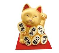Color Oro Maneki Neko Giapponese Ceramica Lucky Cat Good Luck Banko Yaki Oggetto