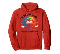 Color Our World Summer Reading 2025 Amante dei libri sugli alberi Felpa con Cappuccio