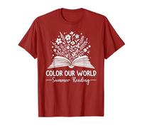 Color Our World Summer Reading 2025 Libro carino Fiori selvatici Maglietta