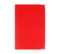 Color Pop Portadocumenti per auto, prodotto in Francia, in PVC, con carta francese, 15 x 10,2 cm, colore: Grigio, rosso, 15 x 10,2 x 0,5 cm, Classico