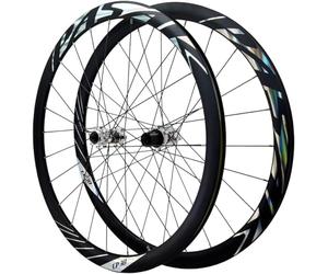 Color,Ruote da Strada 700C Anteriore E Posteriore, Coppia di Ruote A Sgancio Rapido, Cerchi A Doppio Spessore, Freno A Disco, Mozzi 100/135 Mm, 24 Fori, per 8-12 velocità
