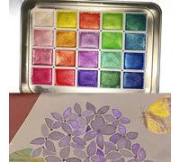 Color Shifting Watercolor Paint, Forestry Shifting Watercolor Painting Set, Shifting Watercolor Painting Set, 20 Colors Watercolor Painting Set, Shimmer Metallic Colourful Paints Set (B 2.3ml)