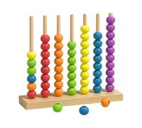 Color Sorting Game - 8.46inch Wooden Color Matching Set | Stacking Game - Wooden Bead Sorting Puzzle Stacking Counting Educational Toy for Kids Learning Creativity Classroom Preschool Travel Use