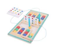 Color Sorting Sliding Puzzle - Educational Toy | Magnetic Pen Maze Battle Game | Two-Player Interactive, Wood Material, 30x15x1.3cm, For Kids Over 36 Months Home Classroom Travel