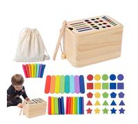 Color Sorting Toy - Wooden 16x10.2x10cm | Educational Shape & Color Matching Sensory Game | Fine Motor Skills Learning Toy For Boys Girls 6-18 Months Early Development Use