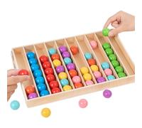 Color Sorting Toys - STEM Board Game | Wooden Ball Sorting Puzzle with Intelligence Boost, Classroom Kindergarten Tutoring Organizer for School Travel Learning Play