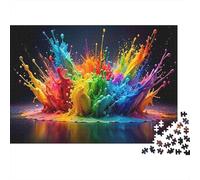 Color Splash Art 1000 Piece for Adults Women: Rainbow Paint Splash Fun And Challenging Family Game & Gift 38x26cm/1000pcs
