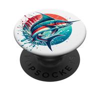 Color Splash Marlin, Pesca in mare profondo oceano per i pescatori PopSockets PopGrip Adesivo