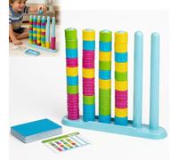 Color Stack Game, gioco di puzzle per la famiglia | Puzzle impilabile in legno aggiornato con oltre 60 sfide logiche, giochi di velocità e strategia, per famiglia