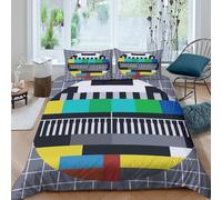 Color test patterncopripiumino microfibra 3 Pezzi stampa 3D cerniera nascosta Modern digital art Set Di Copripiumino incluso federe per cuscini aiosa for bambini e adolescenti Double（200x200cm）