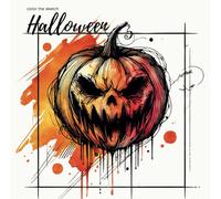 color the sketch / Halloween: Dein kreatives Abenteuer - Abstrakte, minimalistische Halloween-Skizzen, die nur auf deinen Farbkick warten! Format 21,6 x 21,6 cm