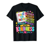 Color The World with Kindness Teacher Back To School Maglietta
