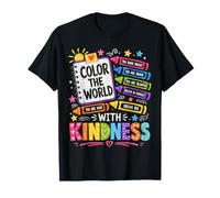 Color The World with Kindness Teacher Back To School Maglietta