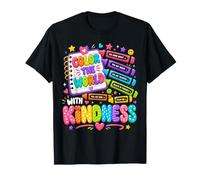 Color The World with Kindness Teacher Back To School Maglietta