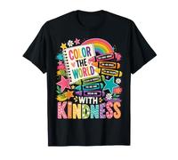 Color The World with Kindness Teacher Back To School Maglietta