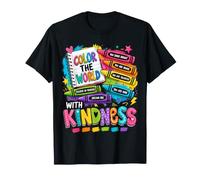 Color The World with Kindness Teacher Back To School Maglietta