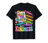 Color The World with Kindness Teacher Back To School Maglietta