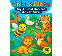 Color & Write: My Animal Habitat Adventure!: A Grayscale Coloring and Writing Practice Book for Kids Ages 4-8 to Explore Animal Homes