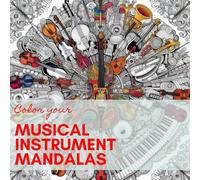 Color your musical instruments mandala: Coloring book