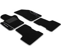 COLOR0000056A,Tappeti auto moquette antiscivolo, Su misura, 2 Ricami, Argento, Compatibile con Renegade dal 2015-2018 distanza fissaggi tappeto anteriore lato passeggero 18,5 Cm