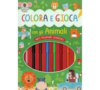 Colora e gioca con gli animali. Con 8 pennarelli