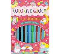Colora e gioca con gli unicorni. Con 8 pennarelli