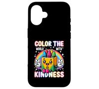 Colora il mondo con la gentilezza Pastello Consapevolezza della salute mentale Custodia per iPhone 16