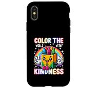 Colora il mondo con la gentilezza Pastello Consapevolezza della salute mentale Custodia per iPhone X/XS